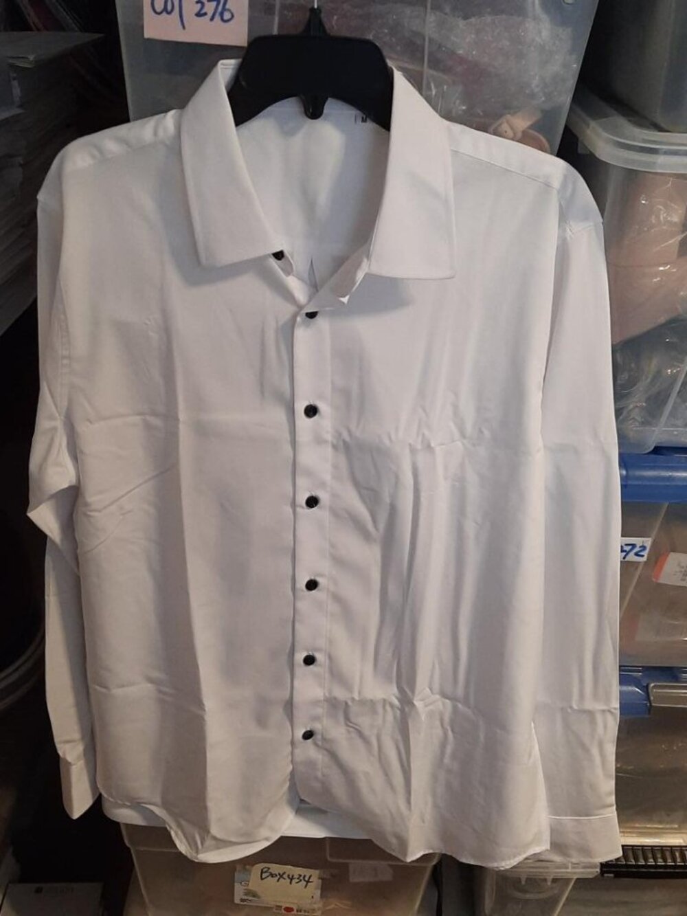NEW ! Men Luxury Long Sleeve Button Down Shirt White Size M Made In Italy